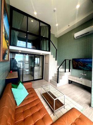 คอนโดให้เช่า : ให้เช่า คอนโด | ห้อง Duplex คุ้มสุดในโครงการ “Origin Plug & Play E22 Station” 39 ตร.ม. ใกล้ BTS สายลวด
