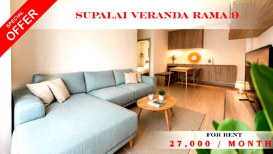 Condos for rent : 🍀🍀🍀 Exclusive Unit 🌹🌹 Condo for Rent 📍 Supalai Veranda Rama 9 🌸  ✨ Ready to Move In  🔖 Property Code: A11705