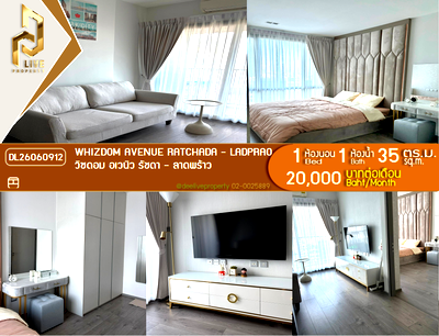 คอนโดให้เช่า : DL26060912 ให้เช่าคอนโด วิซดอม อเวนิว รัชดา - ลาดพร้าว (Whizdom Avenue Ratchada - Ladprao) ใกล้ MRT ลาดพร้าว พร้อมเข้าอยู่ โทรด่วน 0653619502 LineID @952jdxxk