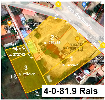 ที่ดิน เมืองขอนแก่น ขอนแก่น : ขายที่ดิน โนนม่วง ขอนแก่น เนื้อที่ 4 ไร่ 81.9 ตร.ว.