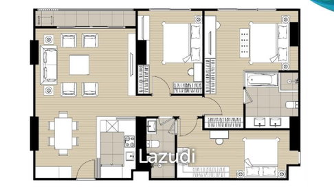 3 Bed 2 Bath 105.77 SQ.M IDEO Sukhumvit - Rama 4