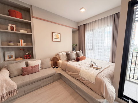 🔥16k!! Condo for rent, near MRT Cultural Center | COBE Ratchada-Rama 9 | Fully new furniture, near The Street Ratchada