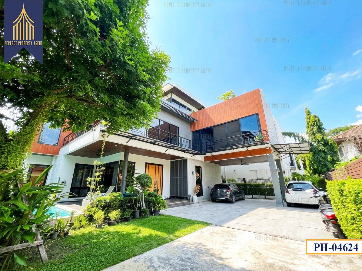 รูป ขายบ้าน 2 หลัง บนเนื้อที่ 200 วา พัฒนาการ 58 ศรีนครินทร์ สระว่ายน้ำ Fully furnished - รูปที่ 57/60