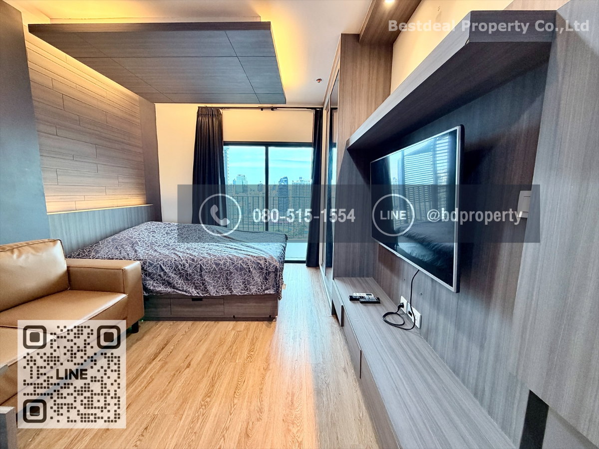 รูป Bestdeal ให้เช่า Studio 22ตรม.ราคา 12,500/เดือนเท่านั้น เฟอร์นิเจอร์และเครื่องใช้ไฟฟ้าครบ “IDEO MOBI RAMA 9” ใกล้MRT และ เซ็นทรัลพระราม 9 เพียง 80 ม. - รูปที่ 1/12