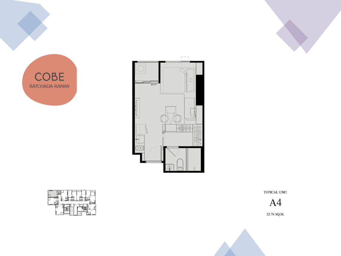 picture Sell Down Payment Lowest Price Only 2,690,000 THB COBE Ratchada-Rama 9 Studio for Sale - 1/12