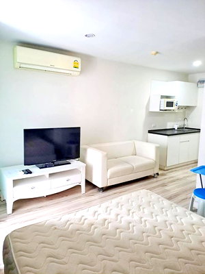 คอนโดให้เช่า : เครื่องใช้ไฟฟ้าครบ เปิดซิงแอร์ใหม่ S9 Condo ค.ซักผ้า ตึกA ชั้น4 25ตร.ม. ห้อง Studio ถ.ราชพฤกษ์ MRTบางรักใหญ่ รัตนาธิเบศ 1น้ำ