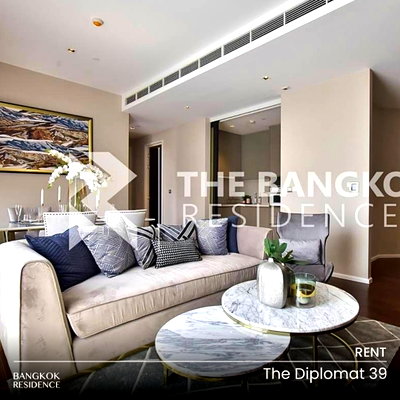 คอนโดให้เช่า : เช่าคอนโด 🏨 The Diplomat 39 2นอน 86ตร.ม. 80k ⚡️ ห้องสวย ราคาดี ใกล้ BTS พร้อมพงษ์ 