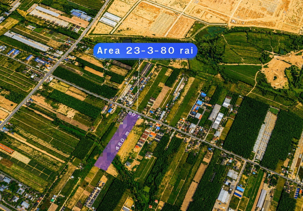รูป ขาย ที่ดิน For Sale - ขายที่ดินผังสีม่วงลาย เขต EEC ใกล้โรงงาน BYD จ.ระยอง 23 ไร่ 3 งาน 80 ตรว - รูปที่ 2/4
