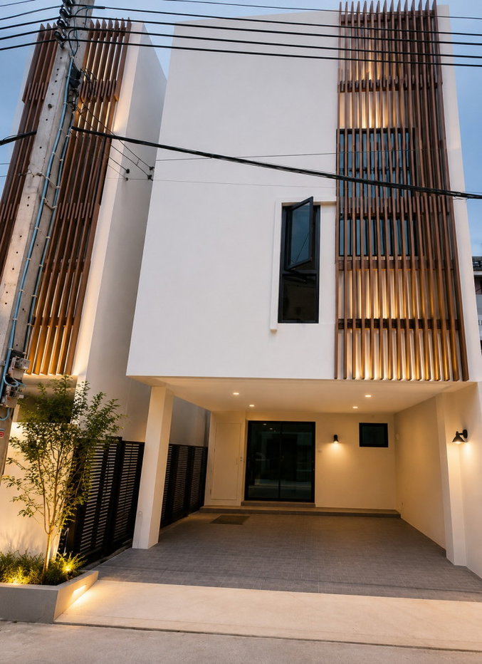 รูป ให้ เช่า ทาวน์โฮม Oakhouse Sukhumvit 101-1 151 ตรม 21 ตรว - รูปที่ 1/4