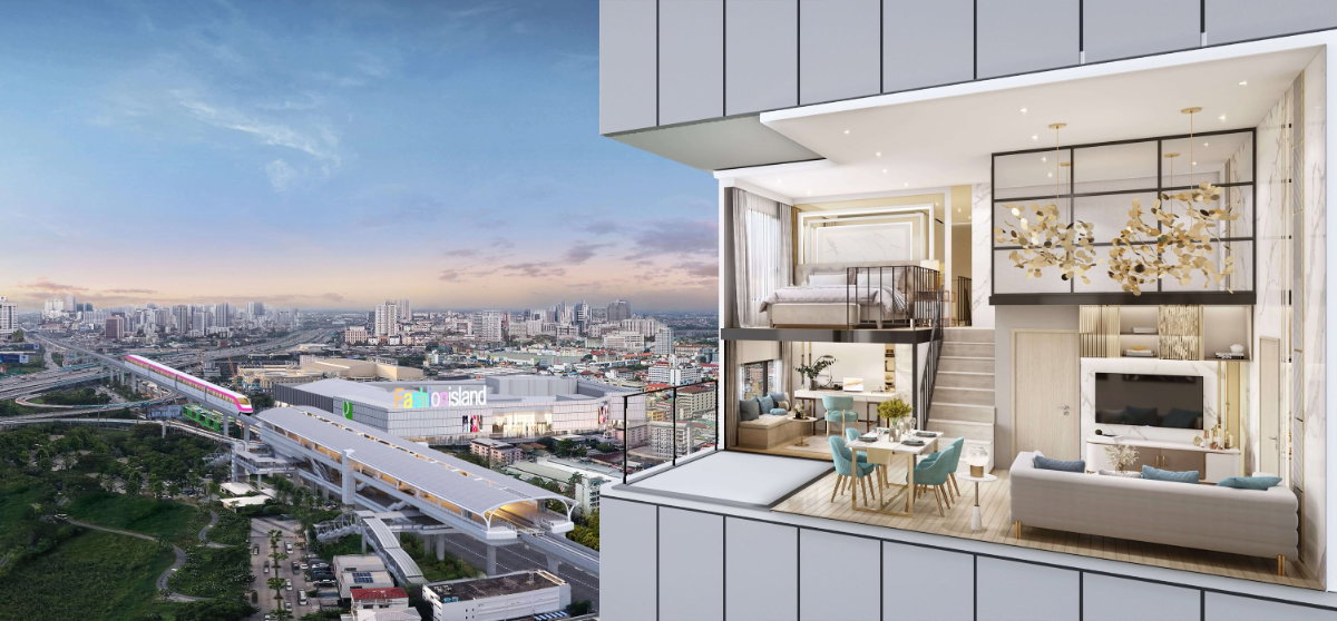รูป  ให้เช่า Duplex 2 ชั้น วิวเมืองสวย ตรงข้าม Fashion Island พร้อมอยู่  - รูปที่ 12/16