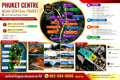 ที่ดิน ภูเก็ต : ขายที่ดิน ศักยภาพสูง ใจกลางภูเก็ต ใกล้ Central Phuket เพียง 400 เมตร
