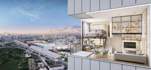  ให้เช่า Duplex 2 ชั้น วิวเมืองสวย ตรงข้าม Fashion Island พร้อมอยู่ 