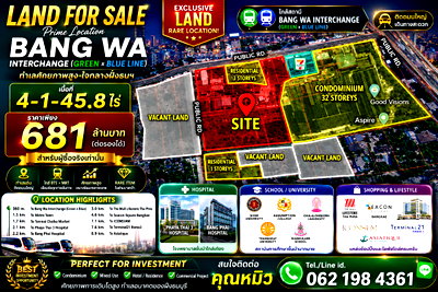 Land for sale ท่าพระ : Prime LAND FOR SALE Bangwa Interchange