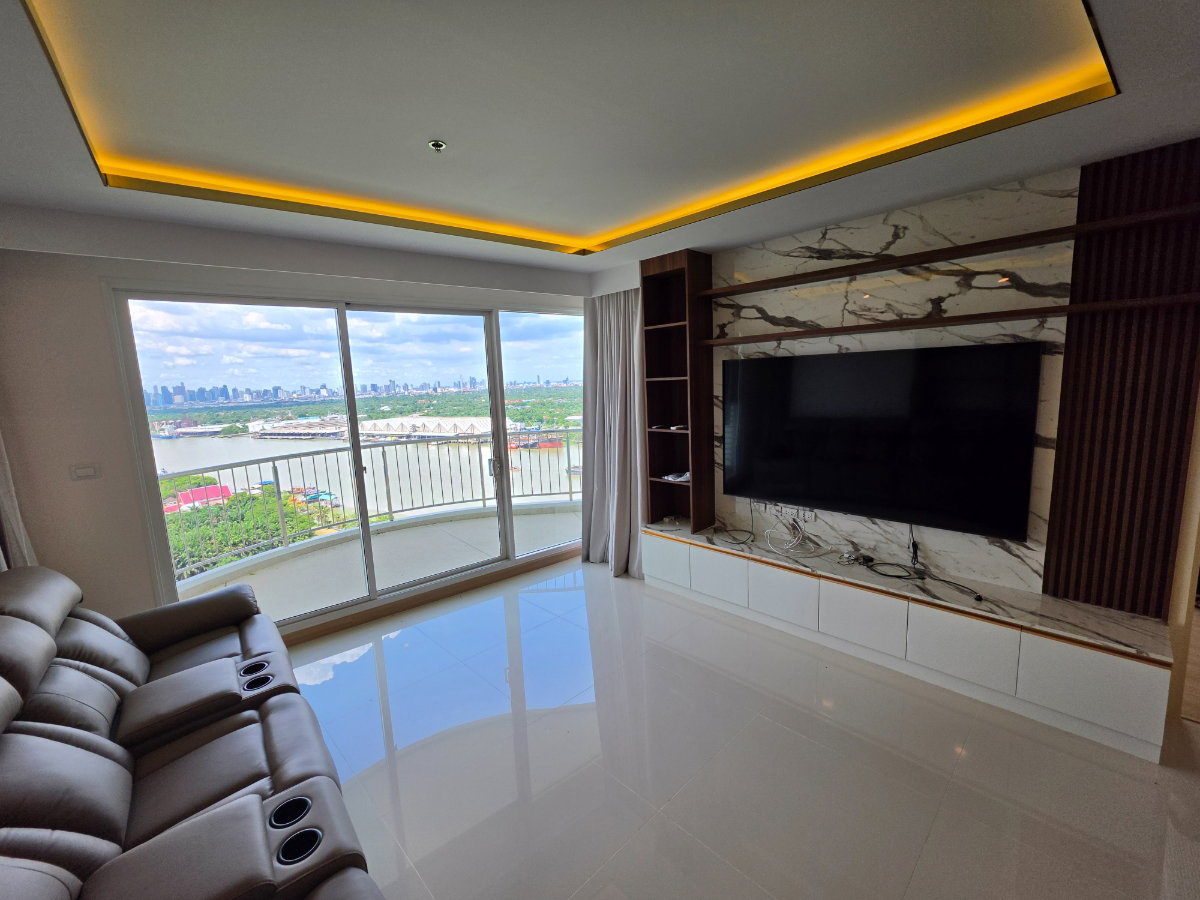 ให้เช่า 3 ห้องนอน วิวแม่น้ำ Supalai Riva Grande Rama 3 