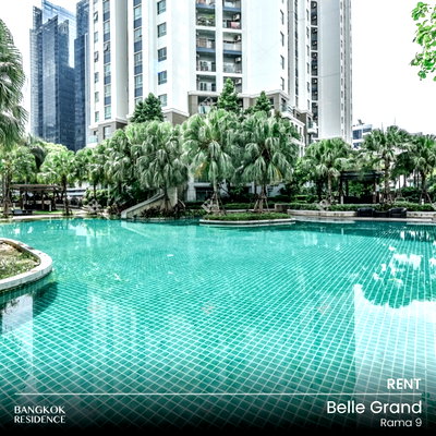 คอนโดให้เช่า : เช่าคอนโด 🌃 Belle Grand Rama 9 2นอน 96ตร.ม. 45k ❗ ว่าง ห้องสวยพร้อมให้เช่า ใกล้ MRT พระราม 9 
