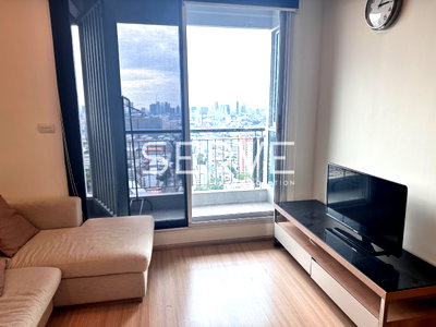 Condos for rent : 1 Bed Large Room High Fl. 25+ City View Fully furnished  Good Location Close To MRT Huai Khwang 50 m. @ Rhythm Ratchada - Huai Khwang