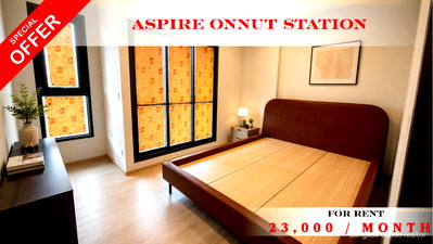 Condos for rent : 🍀🍀 Hot Price 🔥🔥 Condo for Rent at Aspire Onnut Station 🌸  🚆 Near BTS On Nut  ✨ Ready to Move In  🔖 Property Code: A11580