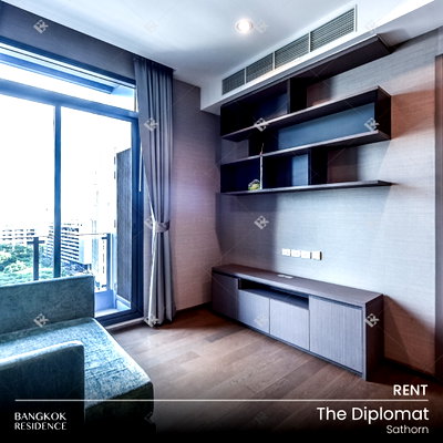 Condos for rent : Rental Condo 🌆 The Diplomat Sathorn, 2BR 66.34 sq.m. 45K ✨ Beautiful Unit, Fully Furnished, Near BTS Surasak 