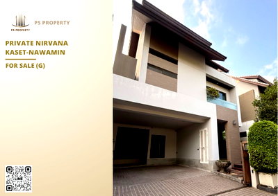 Houses for sale Yamjard Vichanusorn School : Urgent Sale: Detached House at Private Nirvana Kaset-Nawamin 🔥 4 Bedrooms, 5 Bathrooms. North-facing—great airflow and protected from direct heat.