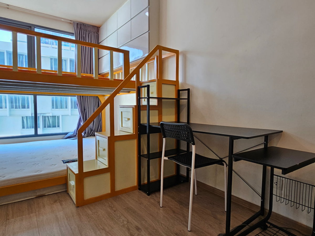 รูป Ideo Q Chula - Samyan【𝐑𝐄𝐍𝐓】🔥ห้องโปร่ง โล่ง เตียง 2 ชั้น เฟอร์นิเจอร์และสิ่งอำนวยความสะดวก 🔥 ติดต่อไลน์ไอดี: @hacondo - รูปที่ 3/10