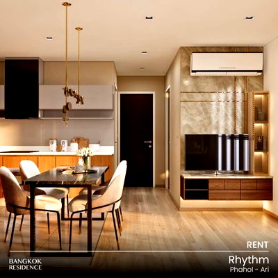 Condos for rent : Rental Condo 🌃 Rhythm Phahol-Ari, 2BR 66 sq.m. 30K 💸 Beautiful Unit, Special Deal, Near BTS Saphan Khwai 