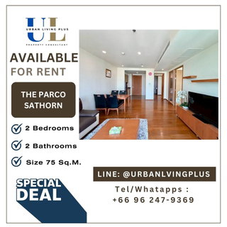 รูปภาพ ( UL2606227 )✨Tel/Line 096-2479369 ✨FOR RENT!! THE PARCO SATHORN Condo 2 bedrooms, 2 bathrooms, Size 75 Sq.M. Nice room !!! 🔥🔥🔥