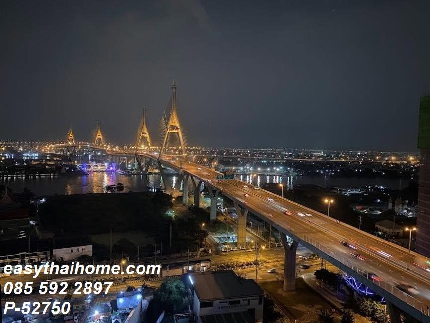 รูป P-52750 (ให้เช่าคอนโดใกล้สะพานภูมิพล 1 พระราม 3) ลุมพินี เพลส พระราม 3-ริเวอร์ไรน์ ห้อง 1นอน1น้ำ ชั้น22 วิวเมือง Line: @easythaihome 085-592-2897 - รูปที่ 10/13