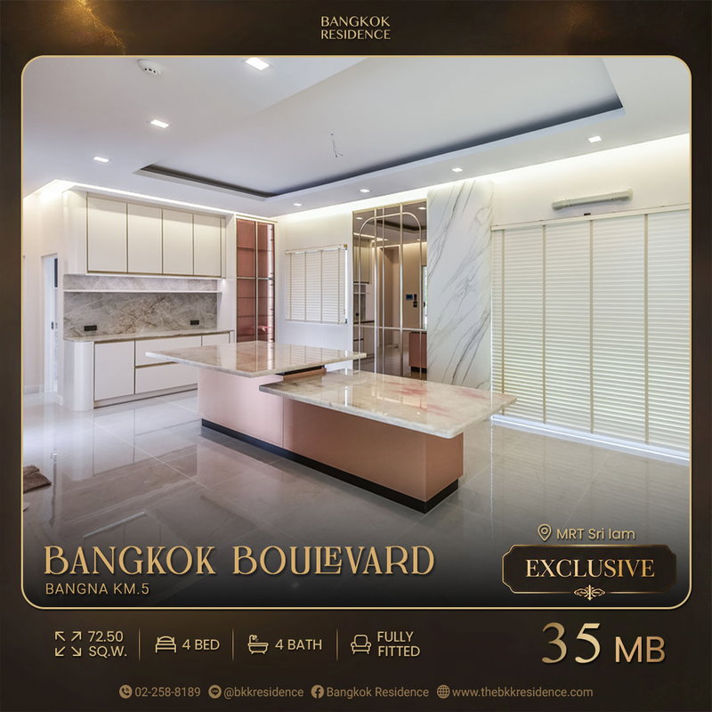 Houses for sale : 💎Luxury House for Sale Bangkok Boulevard Bangna KM.5 Prime Bangna-Trad Location Near Mega Bangna , 35Mb.