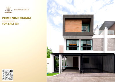 Townhouses for sale Klong Tan Pier  : Urgent Sale: Townhouse at ✨ Prime Nine Ekamai ✨ — Brand new, ready-to-move-in, 3 bedrooms, 4 bathrooms. Located near the Orange Line Skytrain.