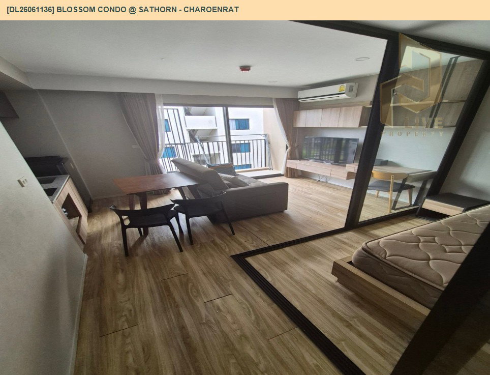 รูป DL26061136 ให้เช่าคอนโด บลอสซั่ม คอนโด แอท สาทร - เจริญราษฎร์ (Blossom Condo @ Sathorn - Charoenrat) ใกล้ BTS สุรศักดิ์ พร้อมเข้าอยู่ โทรด่วน 0653619502 LineID @952jdxxk - รูปที่ 3/6