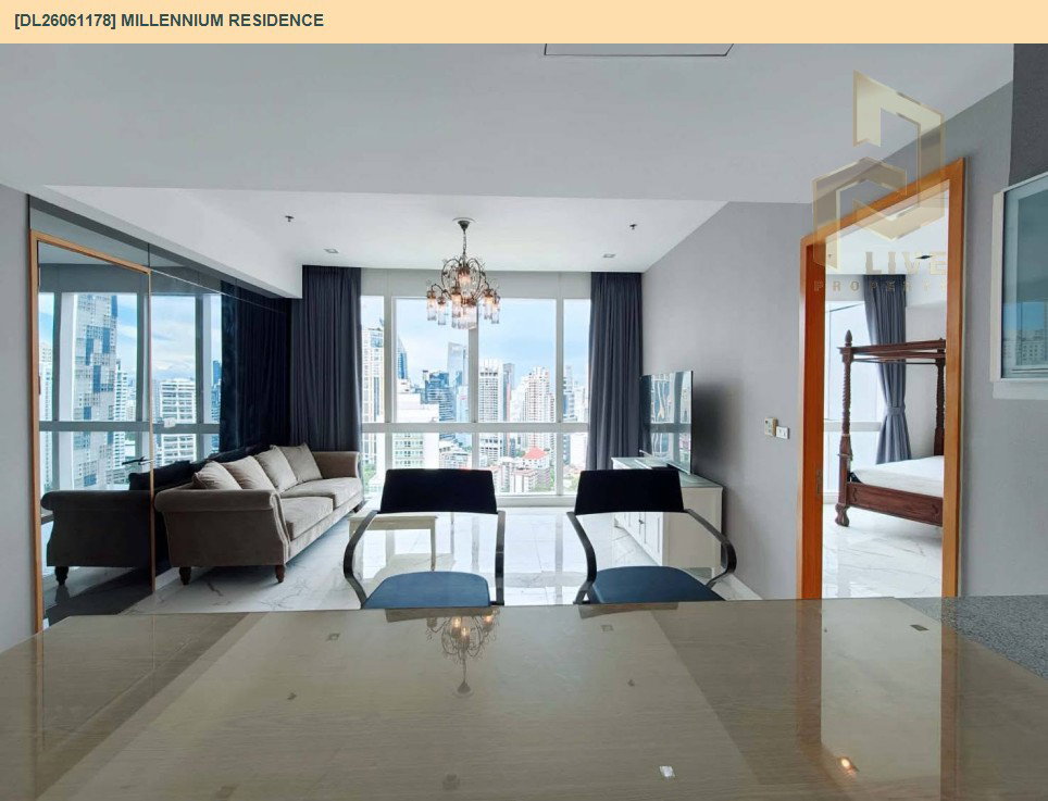 รูป DL26061178 ให้เช่าคอนโด มิลเลนเนียม เรสซิเด้นส์ แอท สุขุมวิท (Millennium Residence) ใกล้ BTS อโศก พร้อมเข้าอยู่ โทรด่วน 0653619502 LineID @952jdxxk - รูปที่ 4/7