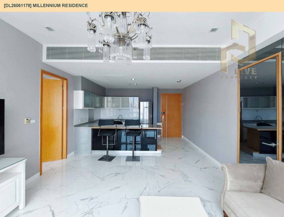 รูป DL26061178 ให้เช่าคอนโด มิลเลนเนียม เรสซิเด้นส์ แอท สุขุมวิท (Millennium Residence) ใกล้ BTS อโศก พร้อมเข้าอยู่ โทรด่วน 0653619502 LineID @952jdxxk - รูปที่ 3/7
