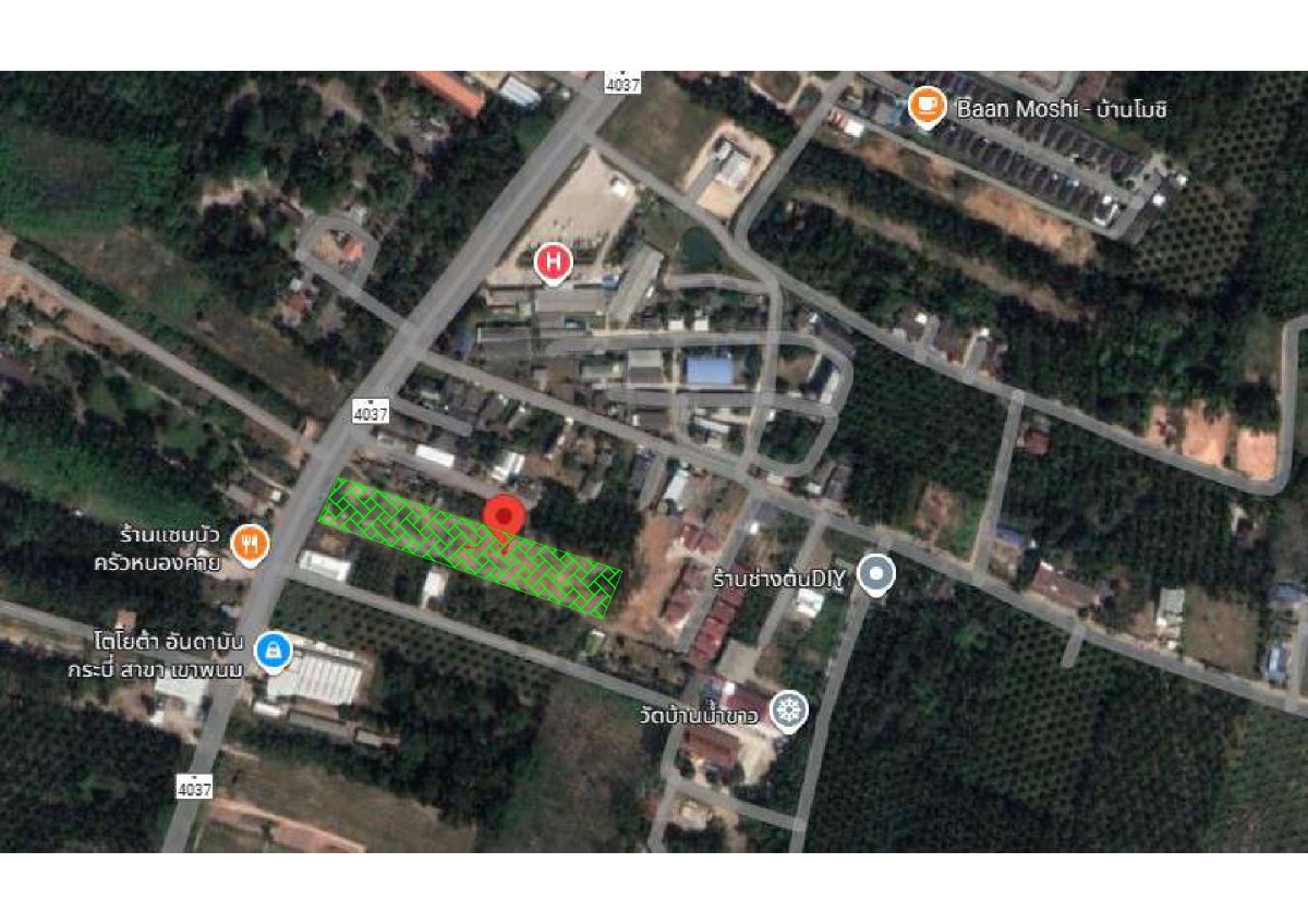 รูป ที่ดิน ติดถนนทางหลวง ใกล้โรงพยาบาล เขาพนม จ.กระบี่ - รูปที่ 4/6