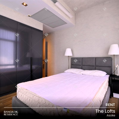 Condos for rent : Rental Condo 🌆 The Lofts Asoke, 2BR 75.4 sqm 65K 🔥 Available Now, MRT Phetchaburi 