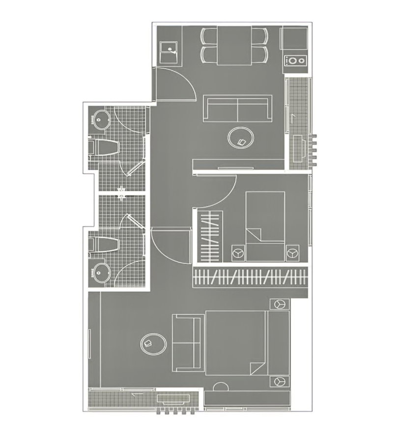 picture 9807, 2 Br. condo for at Noble Revolve Ratchada. - 8/8