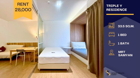 🌆 Triple Y Residence วิวเมืองใจกลางสามย่าน 🚇 ติด MRT เหนือ Samyan Mitrtown พร้อมอยู่ทันที เพียง 28K ✨