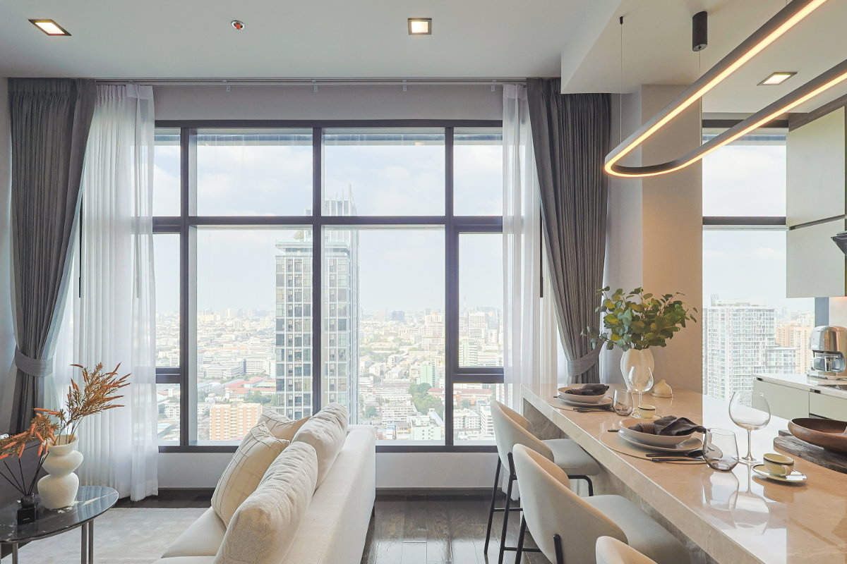 picture For Rent: Loft-Style Corner Unit at Ratchathewi Fully furnished unit two beds located on the 27th floor - 4/21