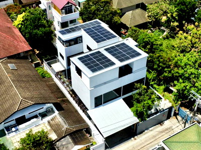 Houses for sale Bangkok : Modern-style detached house for sale, Soi Inthamara 28 – no common area fees.