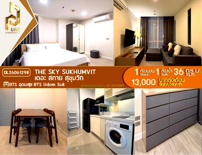 Condos for rent : DL26061298 Condo for rent, The Sky Sukhumvit near BTS Udom Suk, ready to move in, call urgently 0614453194 LineID @952jdxxk