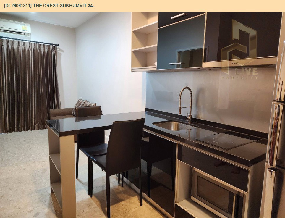 รูป DL26061311 ให้เช่าคอนโด เดอะ เครสท์ สุขุมวิท 34 (The Crest Sukhumvit 34) ใกล้ BTS ทองหล่อ พร้อมเข้าอยู่ โทรด่วน 0653619502 LineID @952jdxxk - รูปที่ 11/11