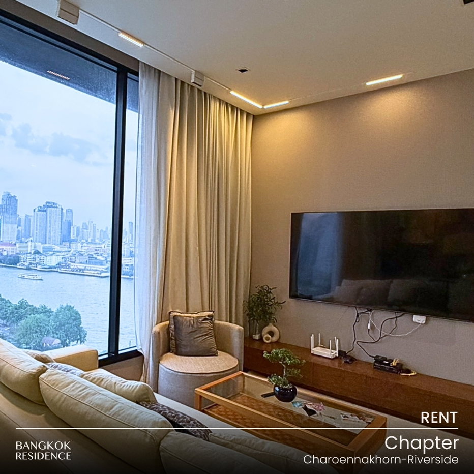 picture Rental Condo 🌃 Chapter Charoennakhorn-Riverside, 2BR 68 sq.m. 55K 💫 High Fl., Spacious Unit, Great View  - 1/11