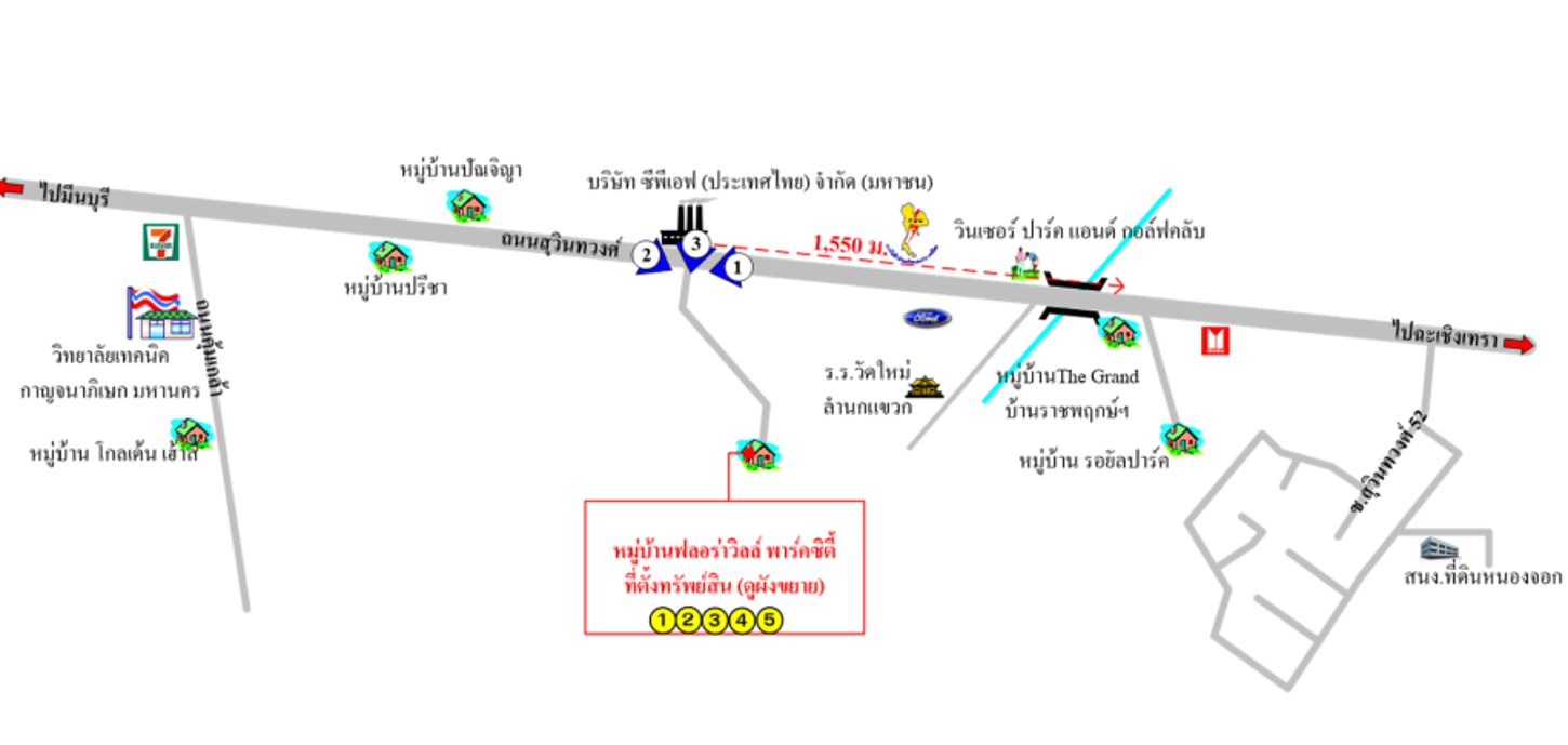 รูป ที่ดินว่างเปล่า 126.7 ตร.วา ฟลอร่าวิลล์ พาร์คซิตี้ เขตหนองจอก กรุงเทพมหานคร 2.4M - รูปที่ 11/12