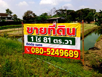 ที่ดิน บางใหญ่ นนทบุรี : ขายที่ดินบางใหญ่ นนทบุรี 1 ไร่ 81 ตร.ว. หน้ากว้าง ติดถนนคอนกรีต 12 เมตร ใกล้ Central Westgate และมอเตอร์เวย์ M81 เหมาะสร้างบ้าน/โกดัง/SME