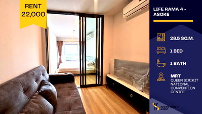 คอนโดให้เช่า : 🌆 Life Rama 4-Asoke ห้องใหม่กริ๊บ วิวสวย 🏡 ใกล้ MRT & One Bangkok เจ้าของใจดี พร้อมดีลพิเศษ เพียง 22K ✨