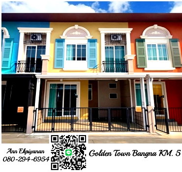 Townhouses for rent : Free brand new, larger sofa included❗❗ For rent: Golden Town Bangna Km. 5, luxury Italian-style townhome, behind MEGA Bangna.✅