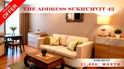 Condos for rent : 🍀🍀 Prime condo location🚆 Rent 📌 The Address Sukhumvit 42 (Line: @rent2022) | Near BTS Ekkamai ✨ Ready to move in! ✨ 🔖A05441