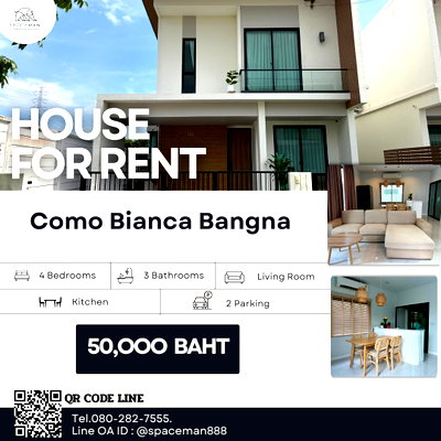 Houses for rent Samut Prakarn : 🏡 House for Rent: COMO BIANCA BANGNA 🐶Pet Friendly