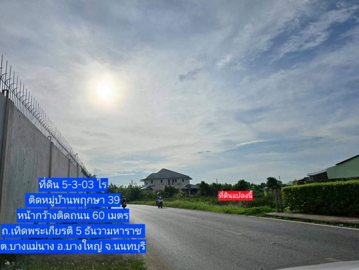 รูป [ขายถูก! ตร.ว.ละ 1.8 หมื่น] ที่ดินเปล่า 5-3-0.3 ไร่ บางแม่นาง-บางใหญ่ ผังสีเหลือง ใกล้เซ็นทรัลเวสต์เกต และ MRT คลองบางไผ่ - รูปที่ 3/3