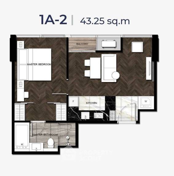 picture High-Floor 1-BR 43 Sqm At The Esse Sukhumvit 36, 70m to BTS Thong Lor (ID 2741335) - 1/10