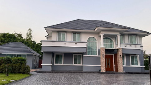 HR3560ขายหรือเช่าบ้านสวนหรู 1 ไร่ "บ้านสวนเนรมิตร ออเงิน-รามอินทรา" มีสระว่ายน้ำส่วนตัว ที่ดินเหลือครึ่งไร่ สร้างออฟฟิศเพิ่มได้ ฮวงจุ้ยดีเยี่ยม